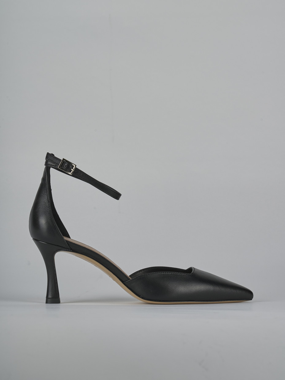 Décolleté e slingback tacco 8cm pelle nero