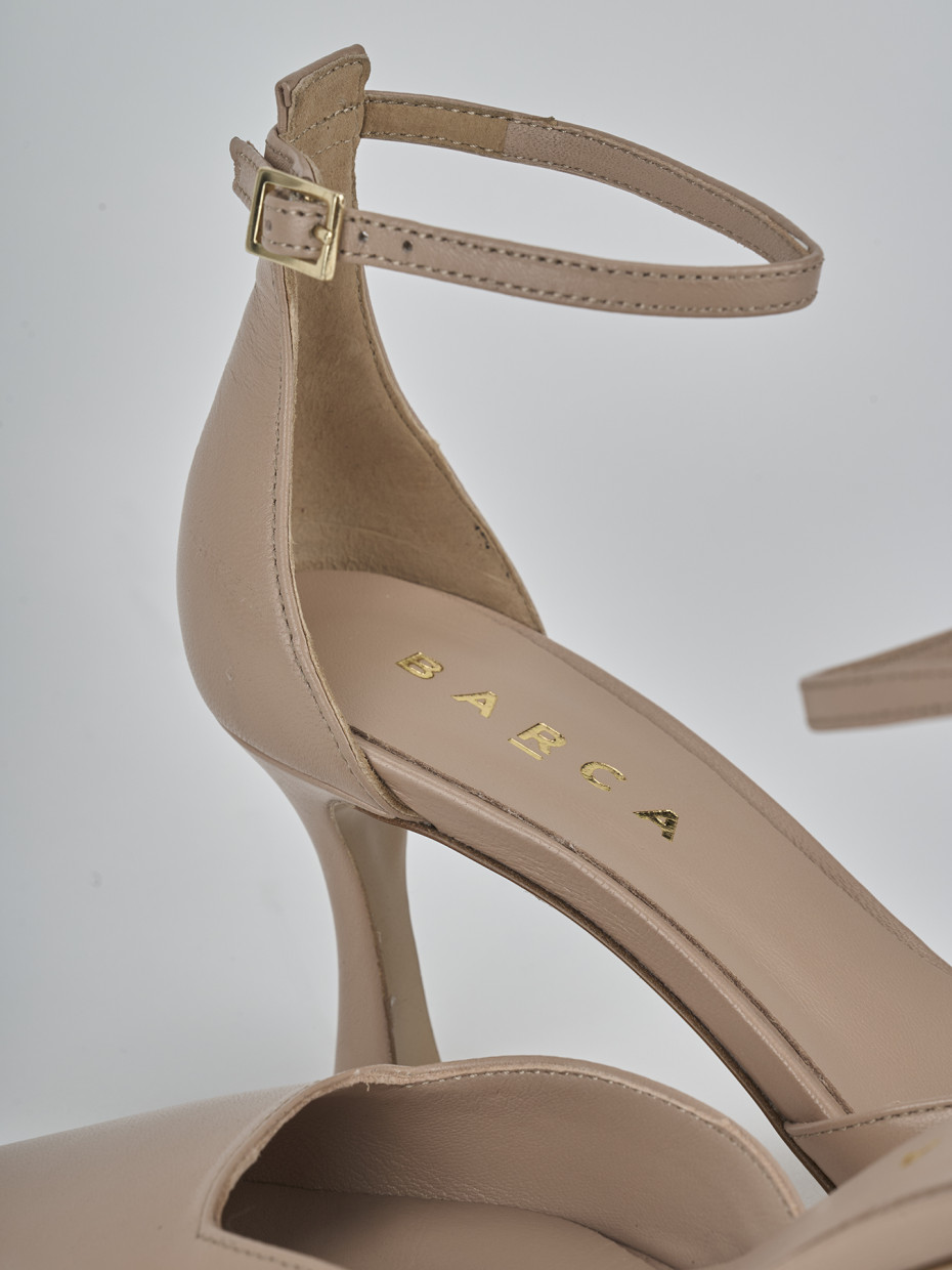 Décolleté e slingback tacco 8cm pelle rosa