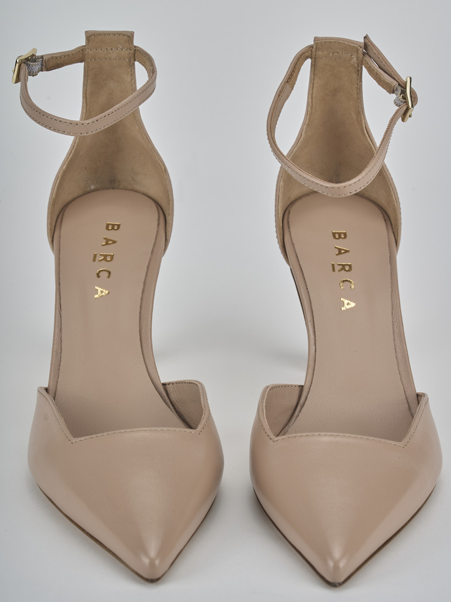 Décolleté e slingback tacco 8cm pelle rosa