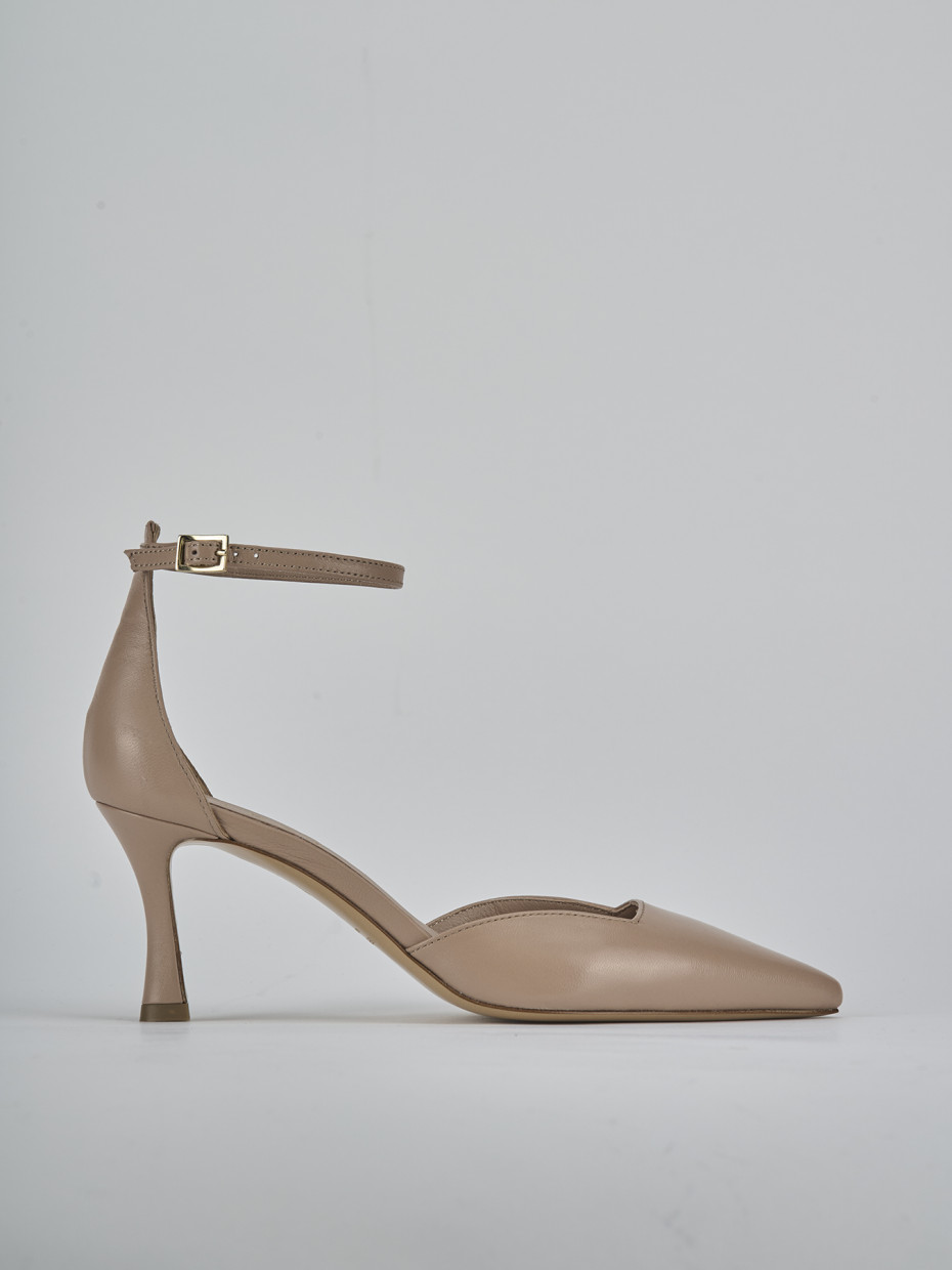 Décolleté e slingback tacco 8cm pelle rosa