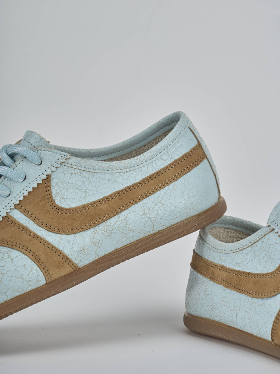 Sneakers pelle azzurro