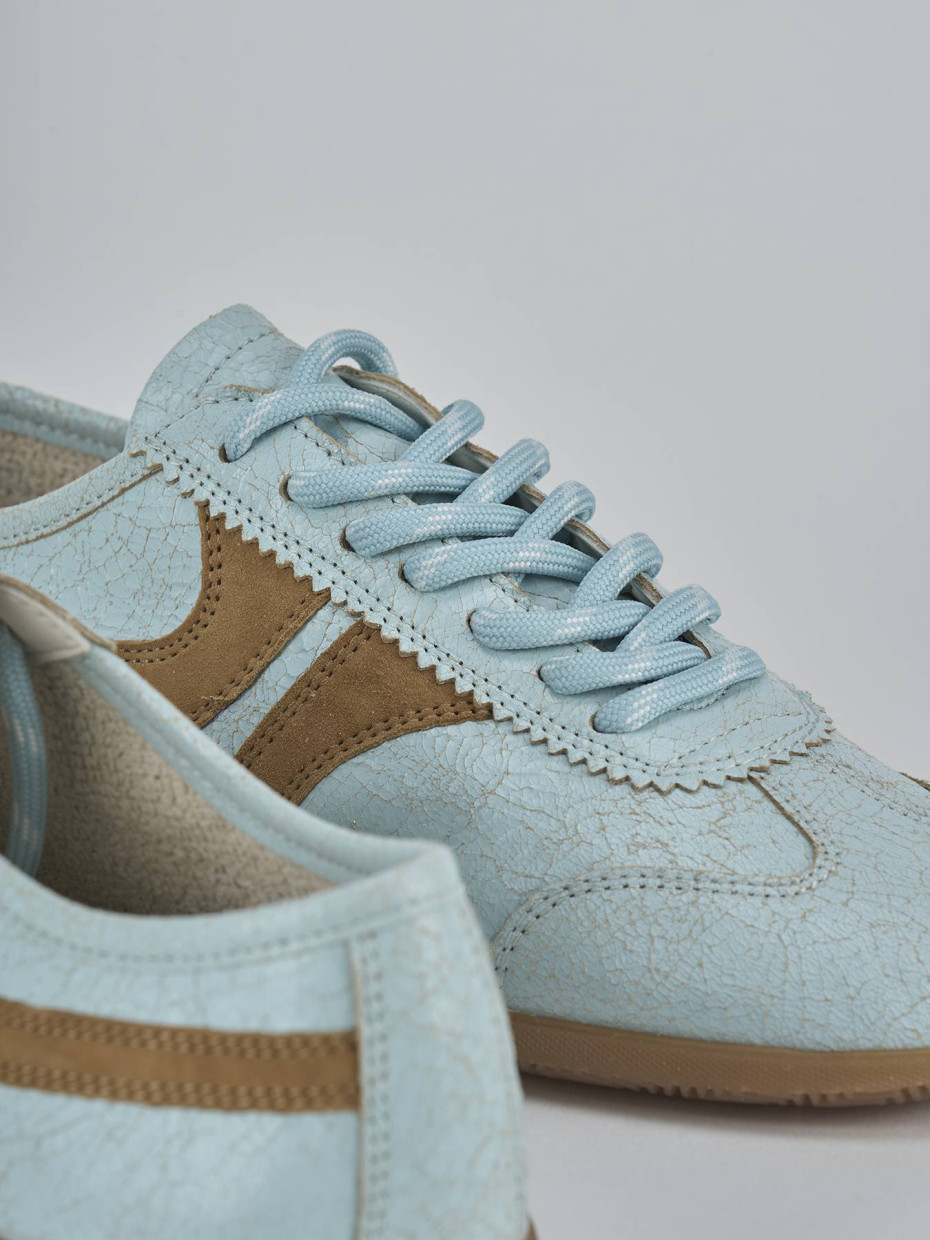 Sneakers pelle azzurro