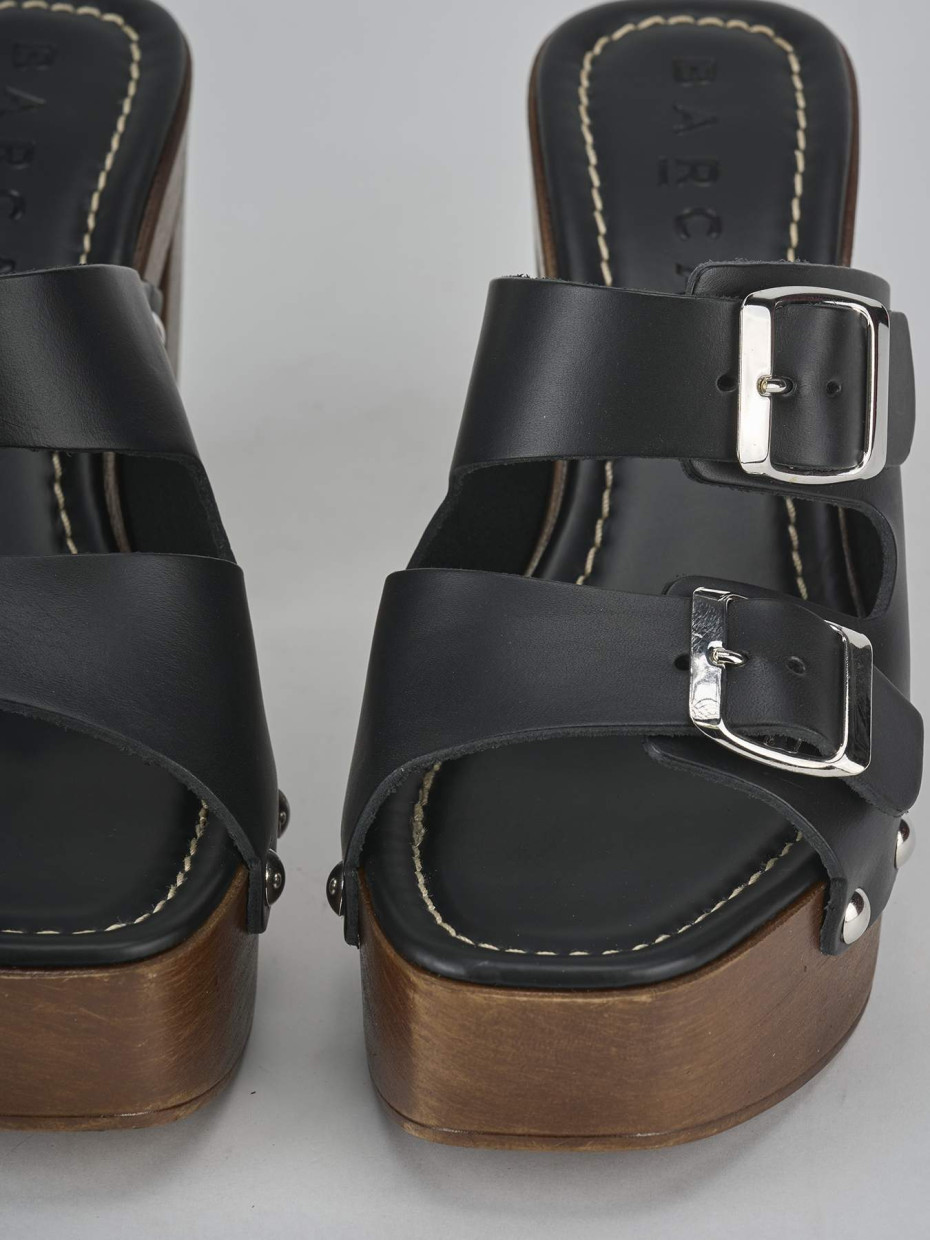 Ciabatte tacco 10cm pelle nero