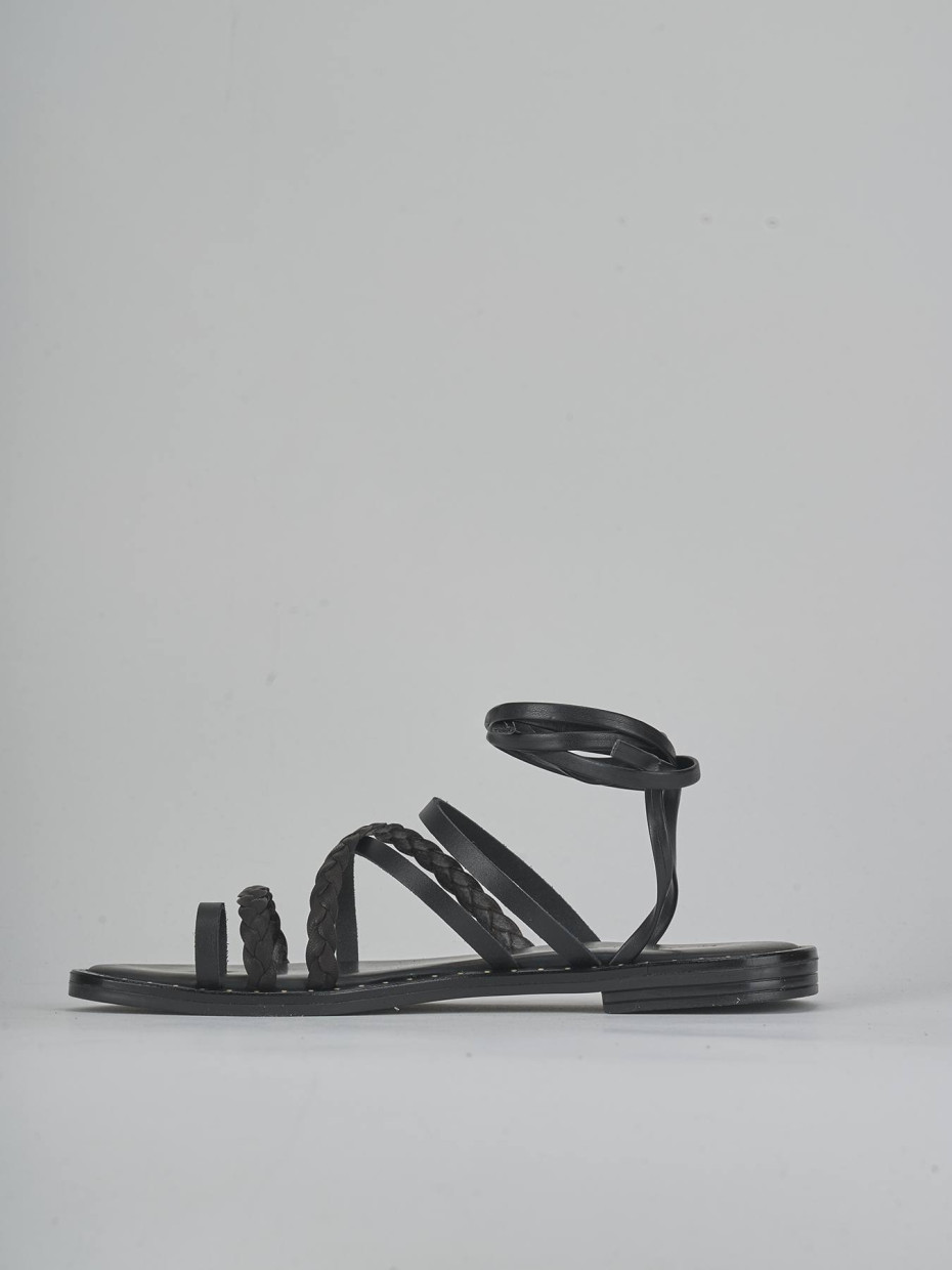 Sandali tacco 1cm pelle nero