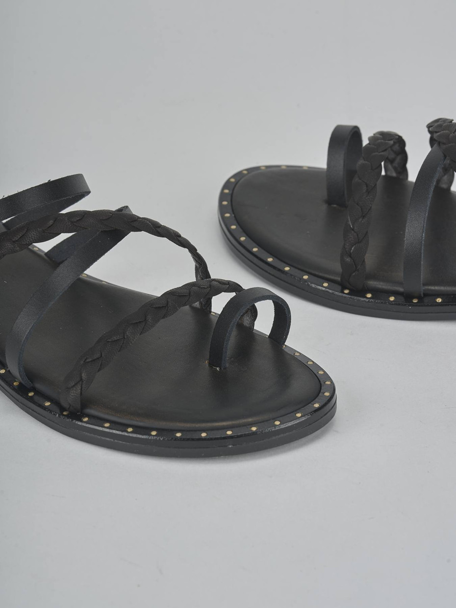 Sandali tacco 1cm pelle nero