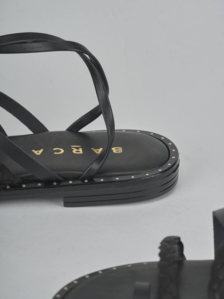 Sandali tacco 1cm pelle nero
