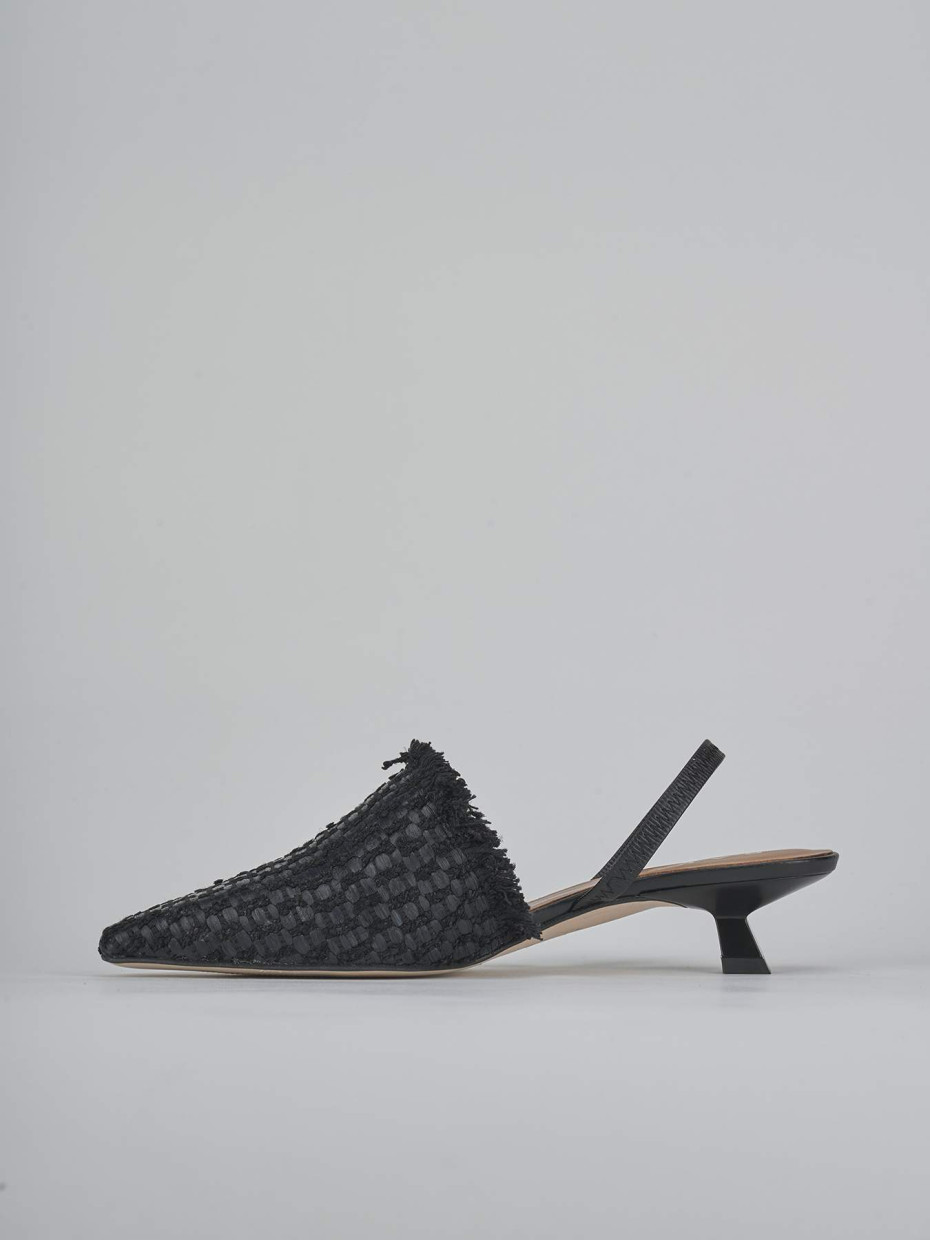 Décolleté e slingback tacco 3cm pelle nero