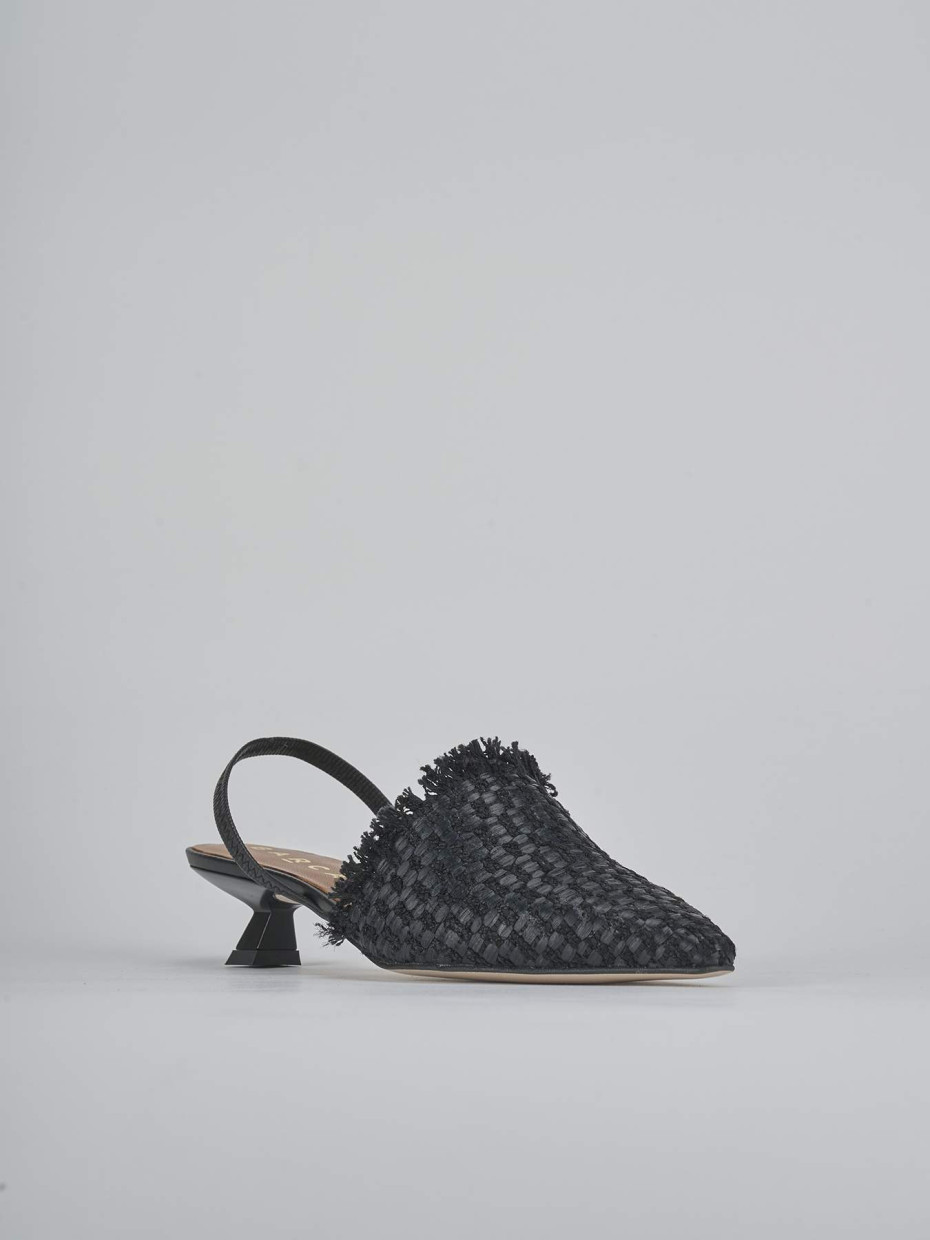 Décolleté e slingback tacco 3cm pelle nero