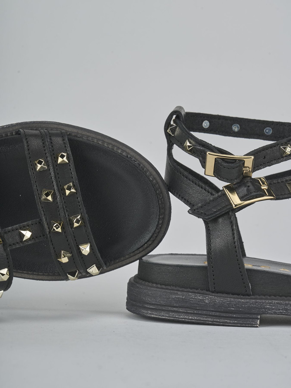 Sandali tacco 2cm pelle nero