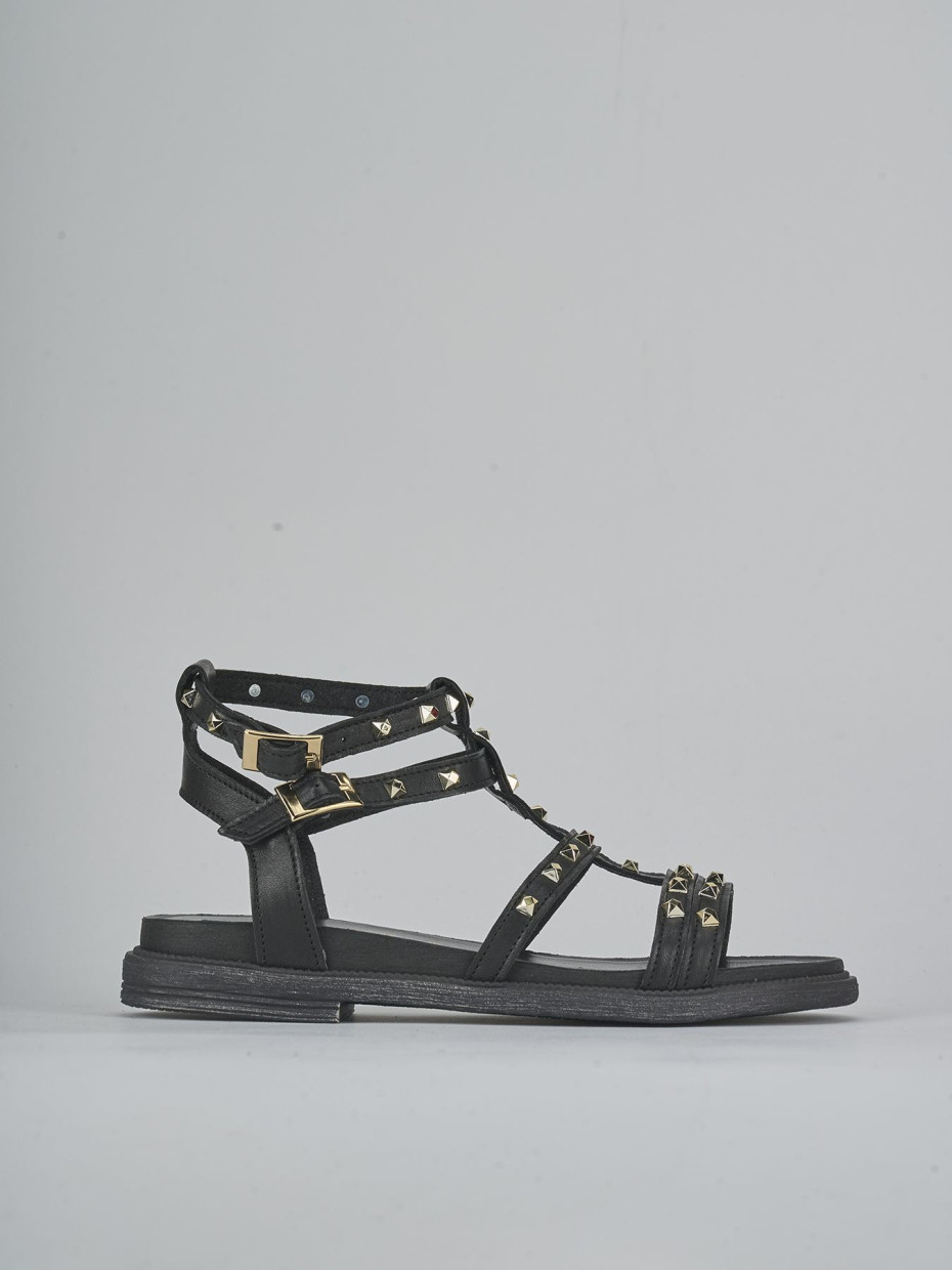 Sandali tacco 2cm pelle nero