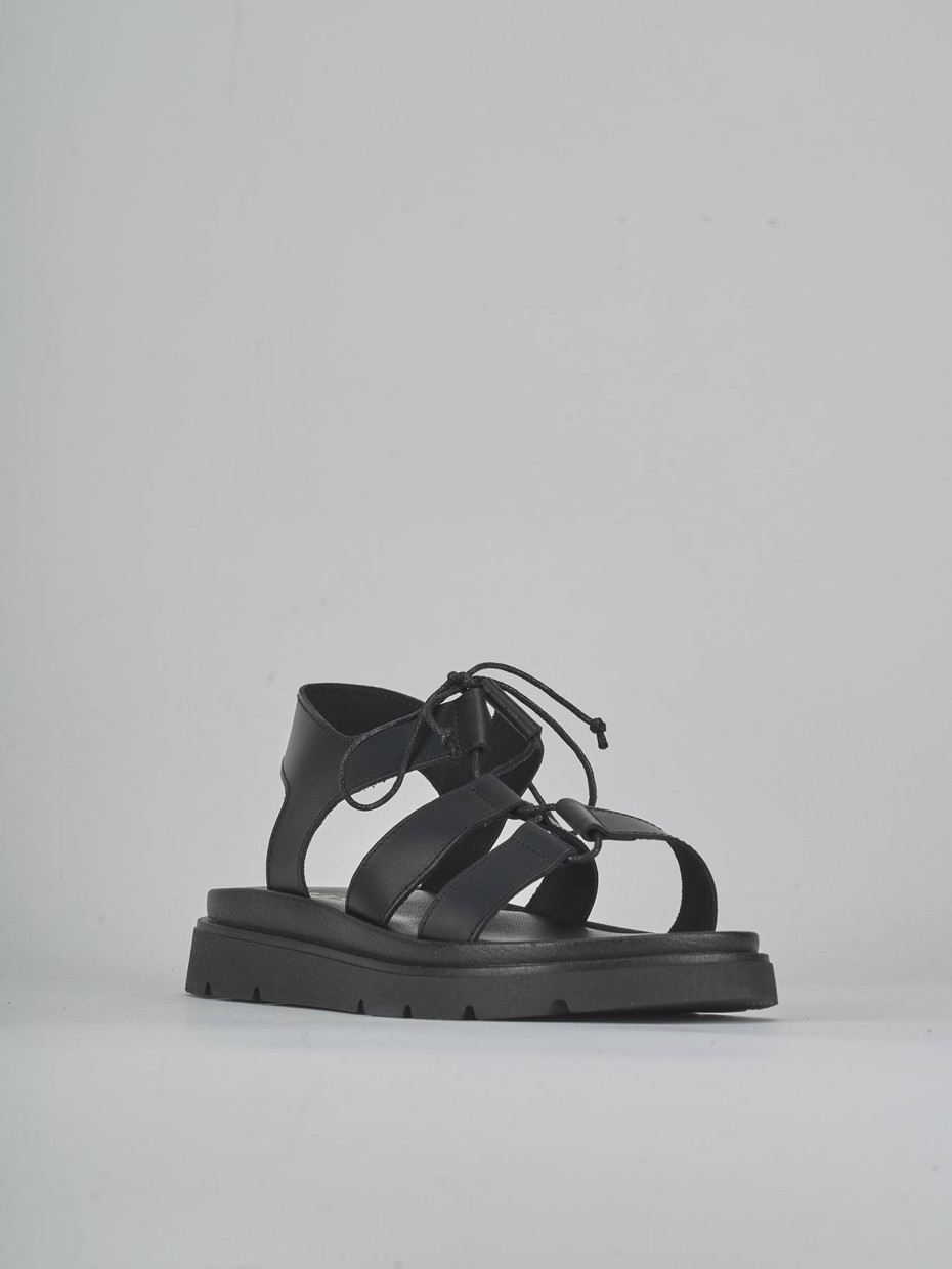 Sandali tacco 1cm pelle nero