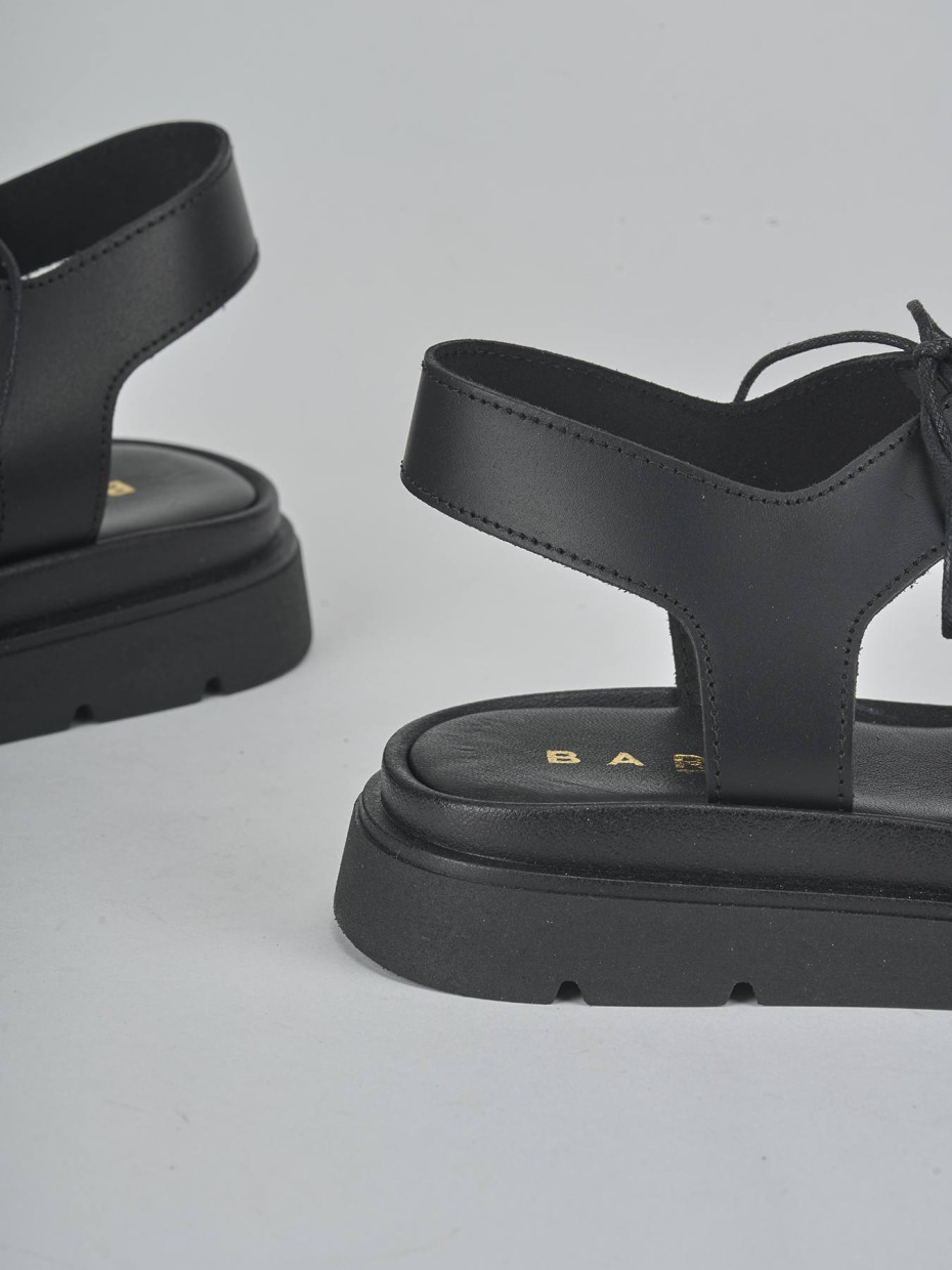 Sandali tacco 1cm pelle nero