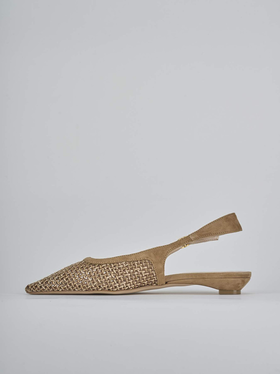 Ballerine tacco 2cm camoscio beige