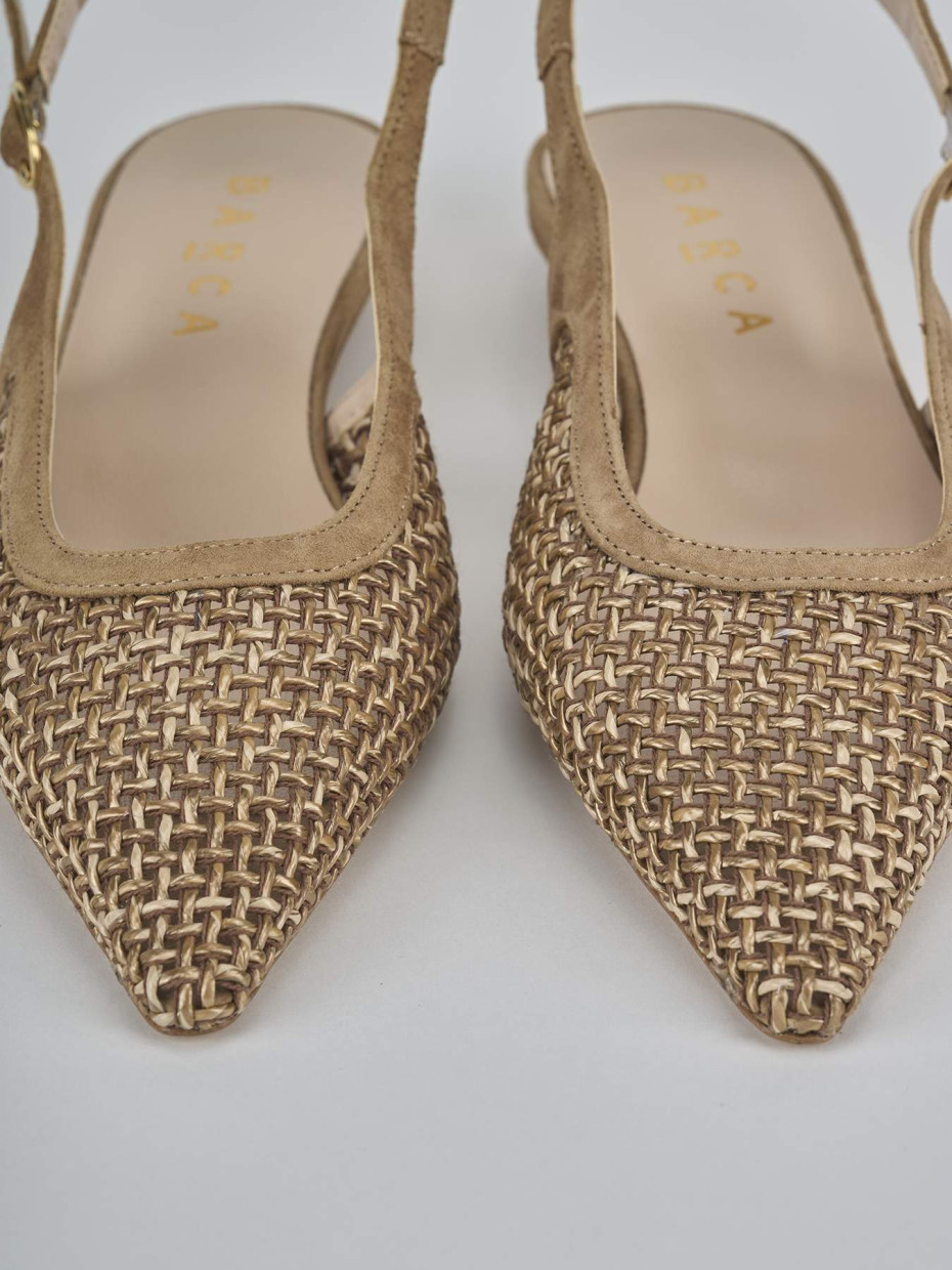 Ballerine tacco 2cm camoscio beige