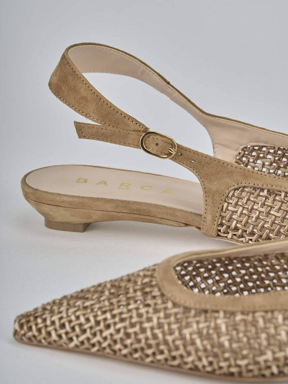 Ballerine tacco 2cm camoscio beige