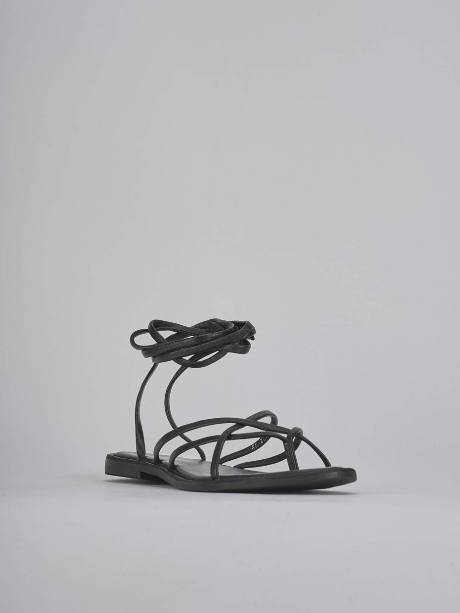 Sandali tacco 1cm pelle nero