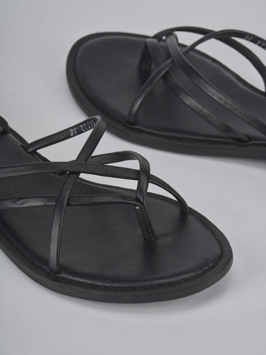 Sandali tacco 1cm pelle nero