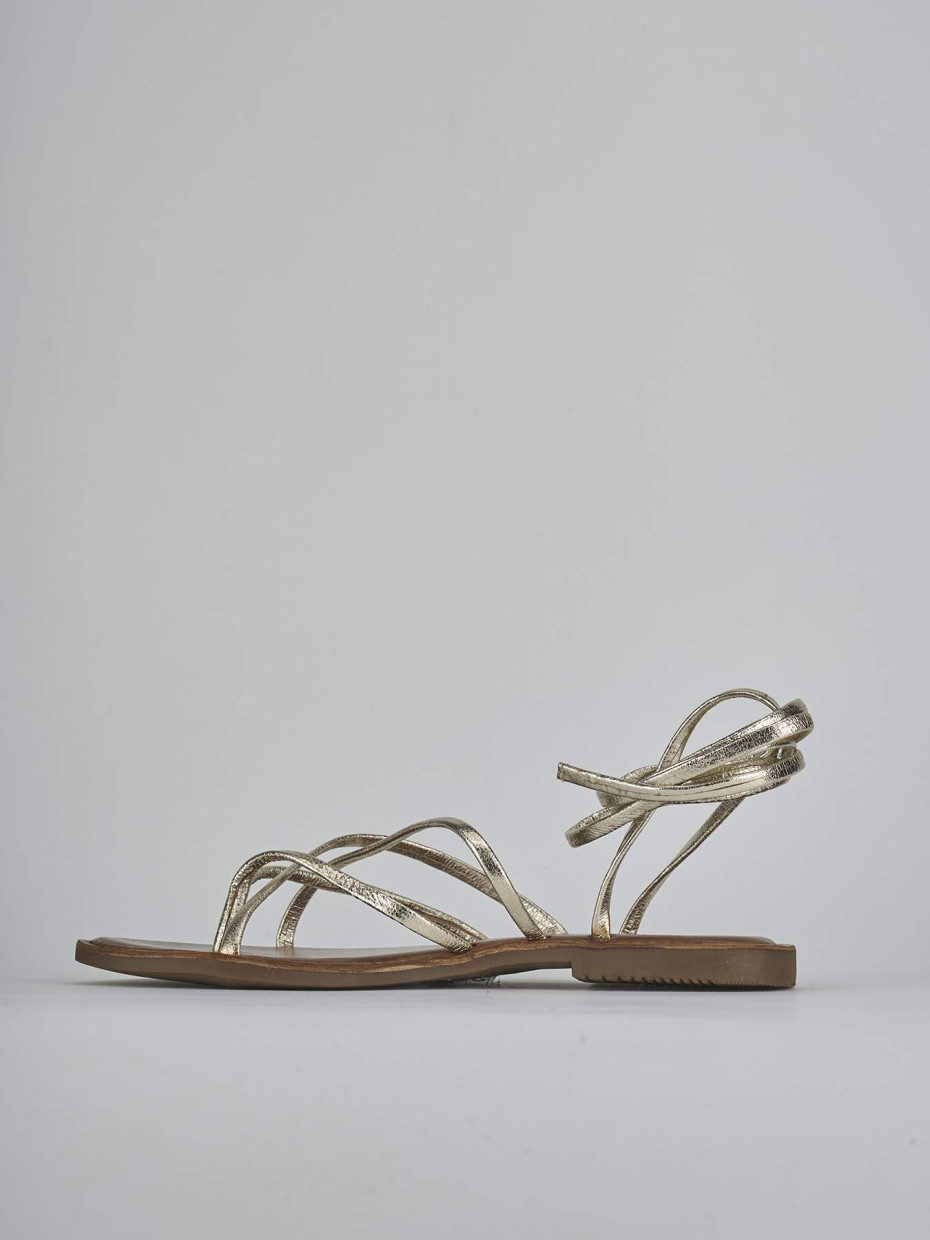 Sandali tacco 1cm pelle oro