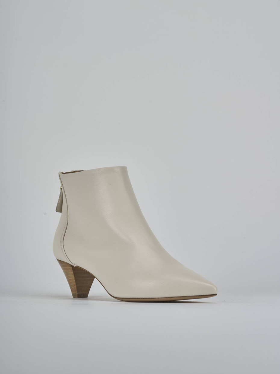 Stivaletti tacco 5cm pelle beige