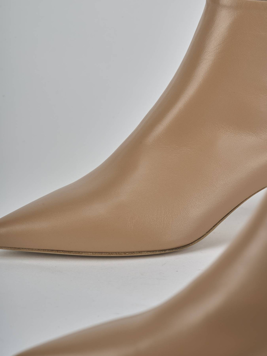 Stivaletti tacco 5cm pelle marrone