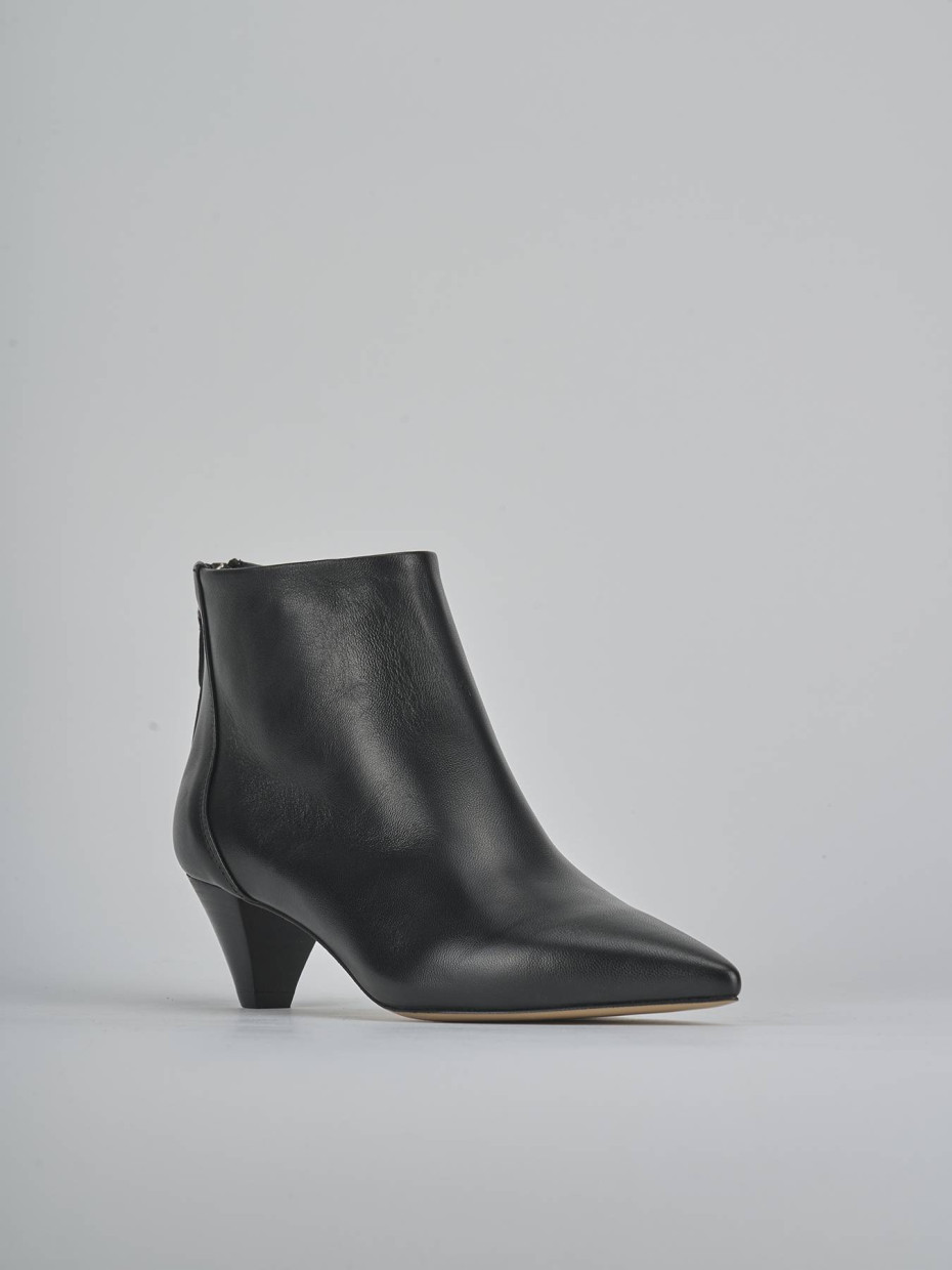Stivaletti tacco 5cm pelle nero