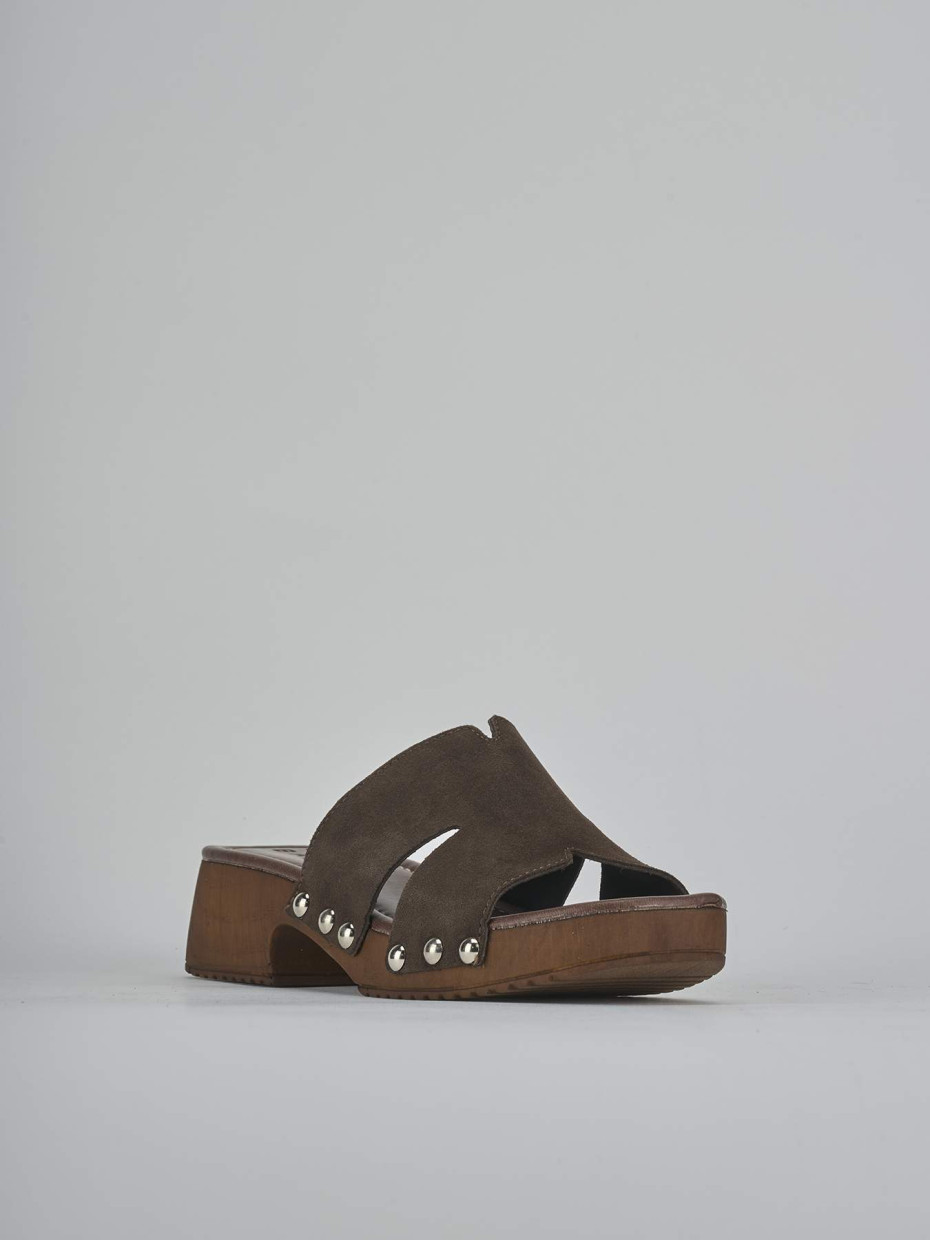 Ciabatte tacco 3cm camoscio testa