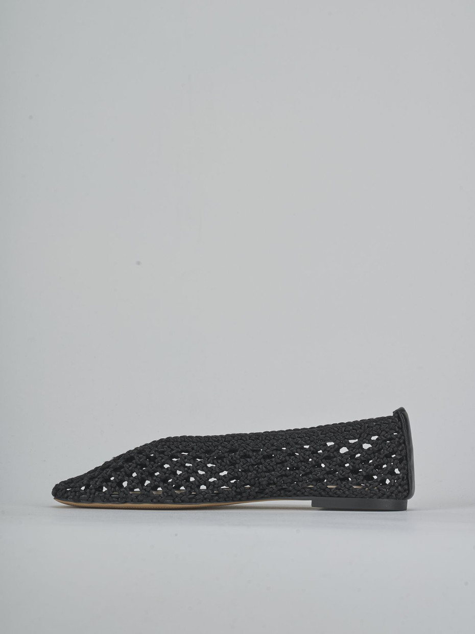 Ballerine tacco 1cm tessuto nero