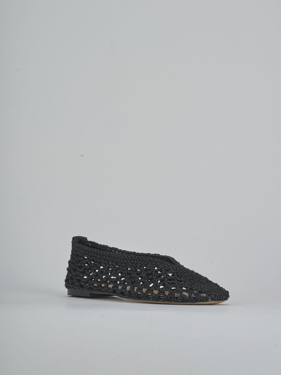 Ballerine tacco 1cm tessuto nero