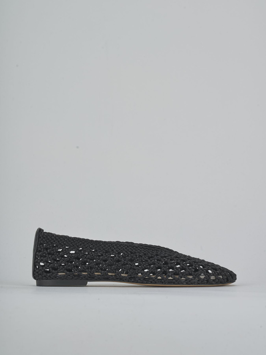Ballerine tacco 1cm tessuto nero