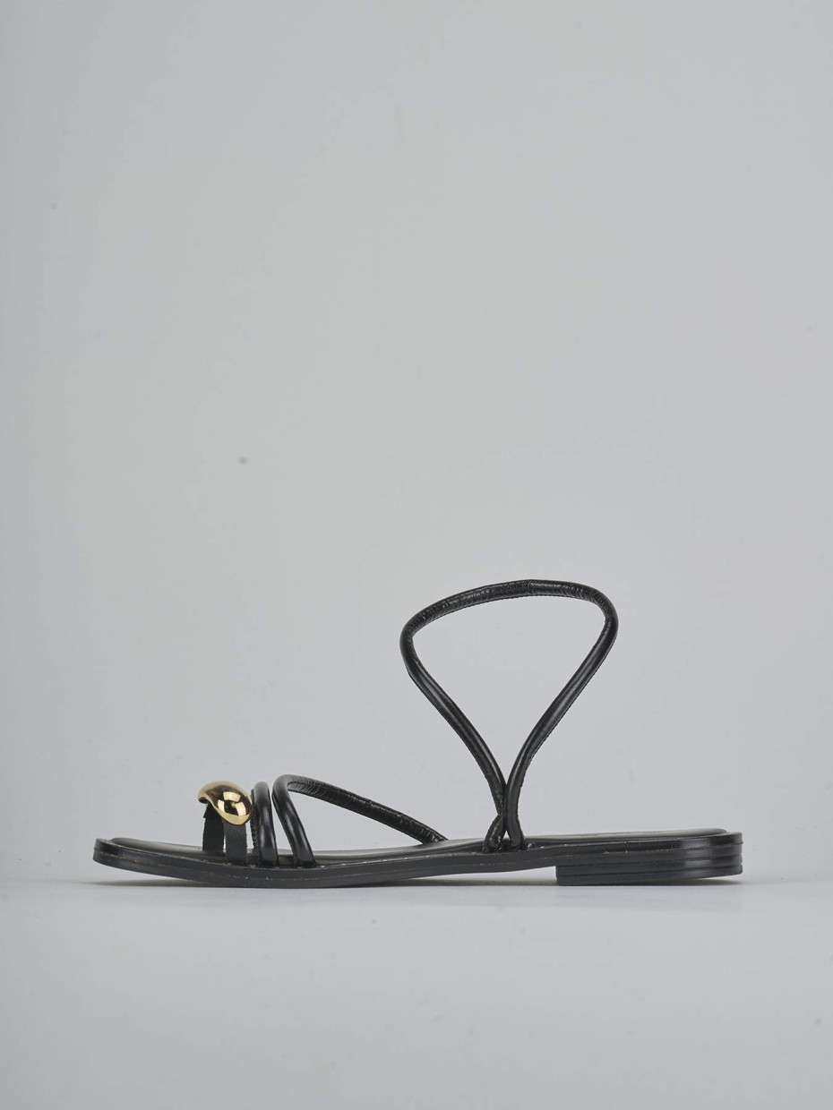 Sandali tacco 1cm pelle nero