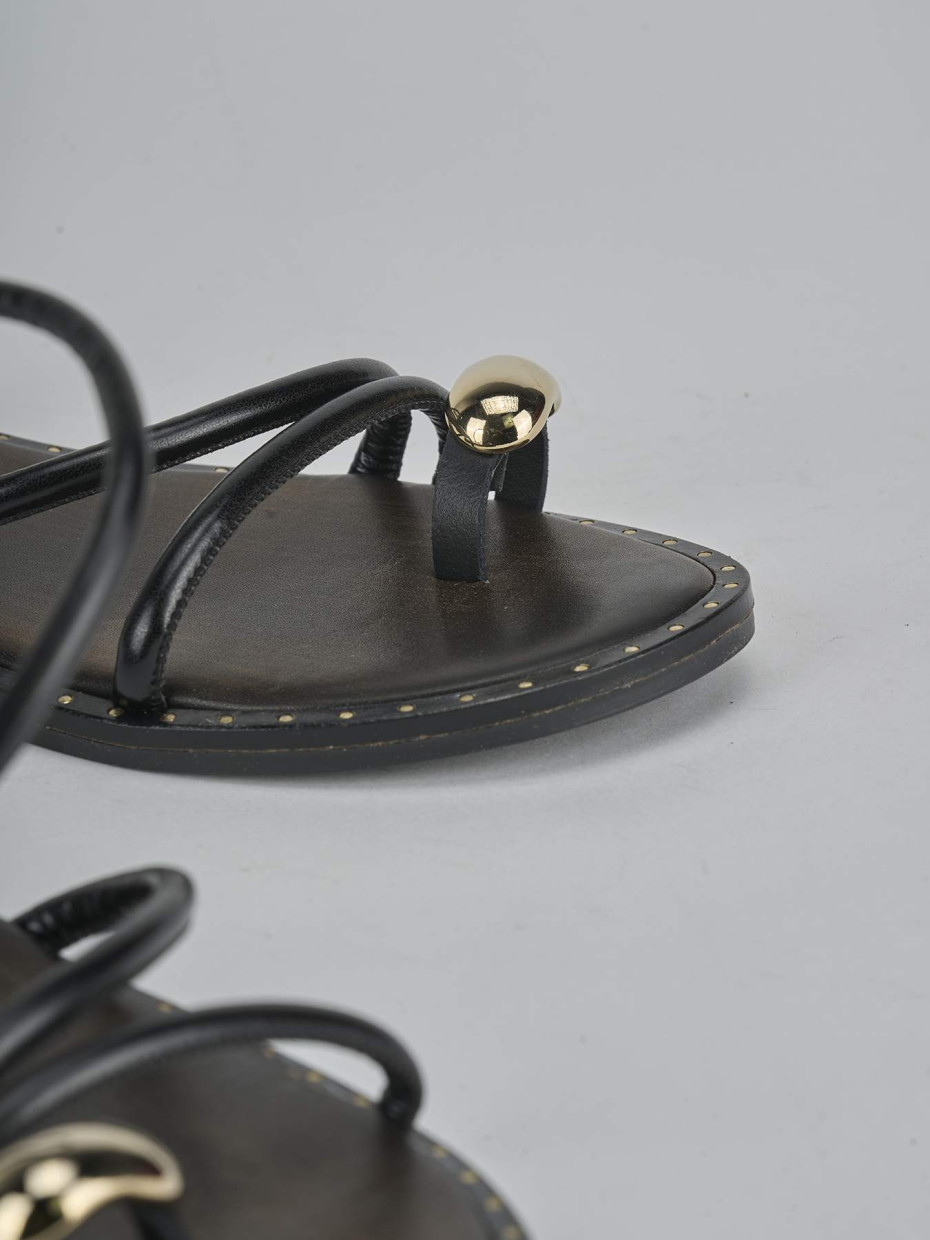 Sandali tacco 1cm pelle nero