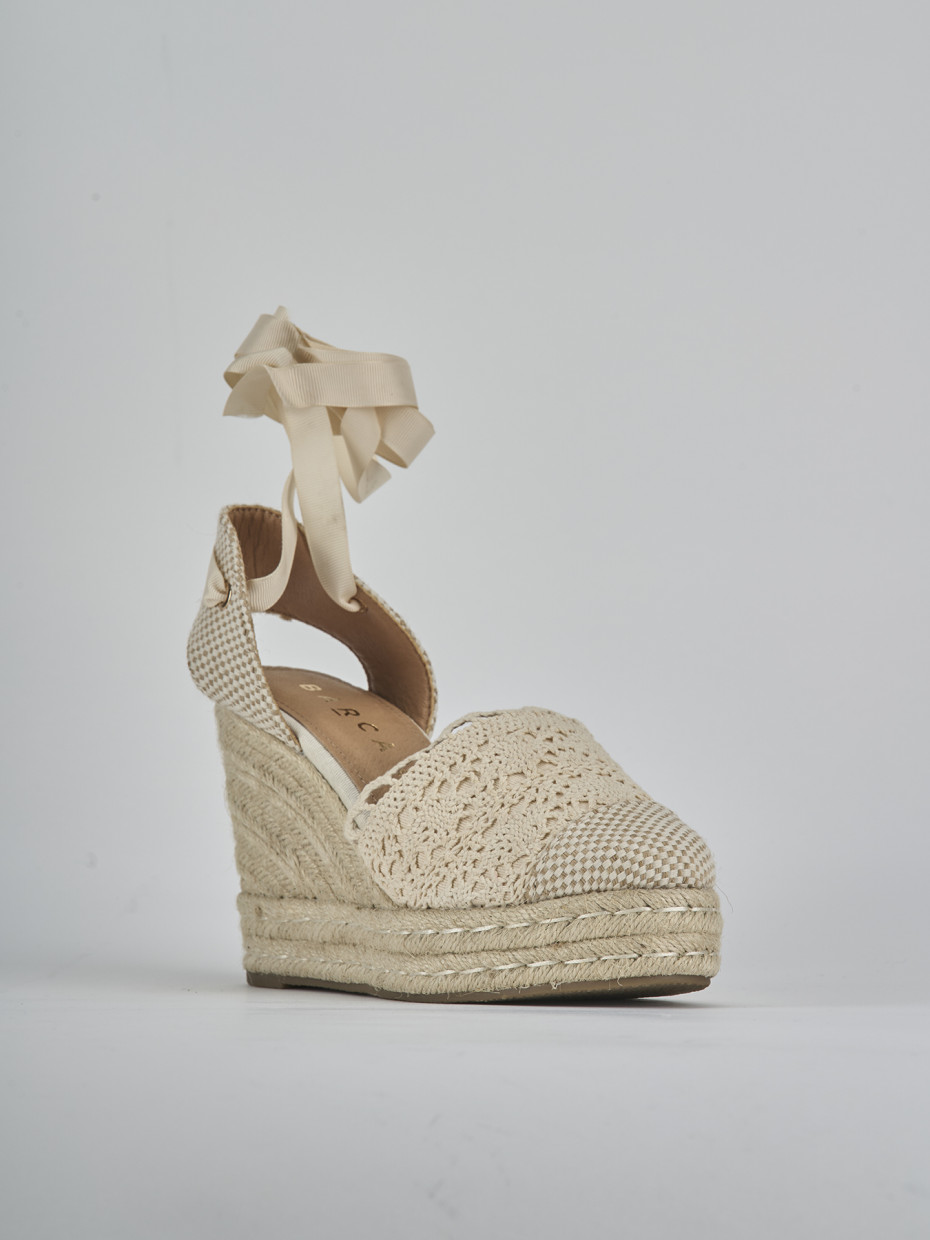 Espadrillas tacco 11cm cam. sosten beige