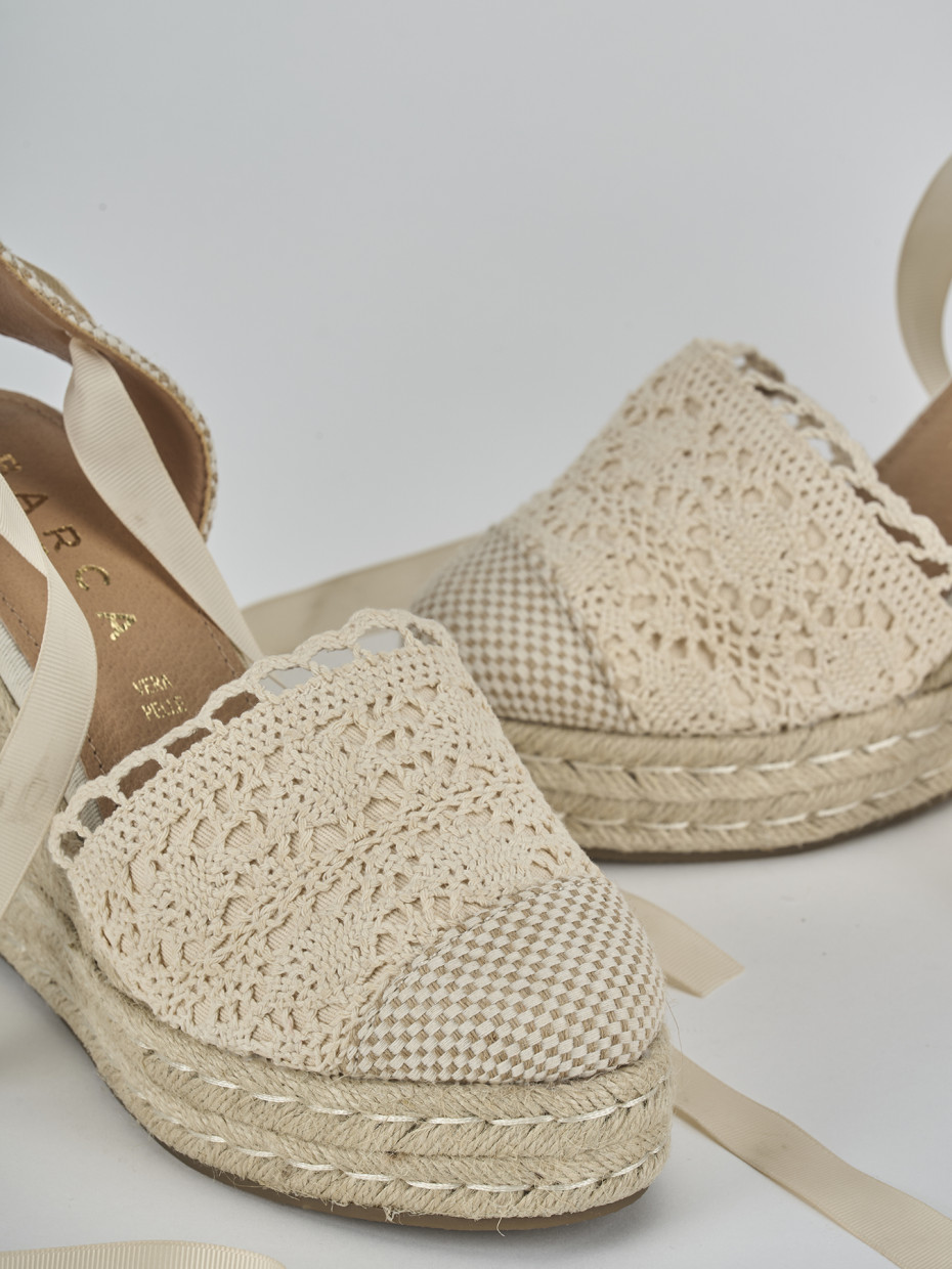 Espadrillas tacco 11cm cam. sosten beige