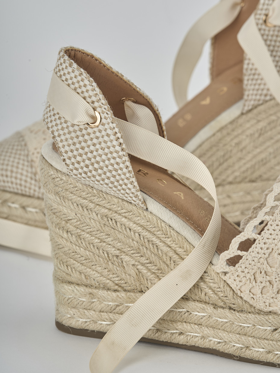 Espadrillas tacco 11cm cam. sosten beige