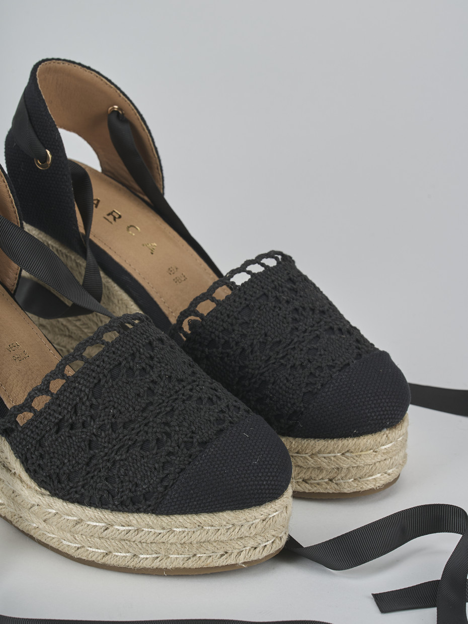 Espadrillas tacco 11cm cam. sosten nero