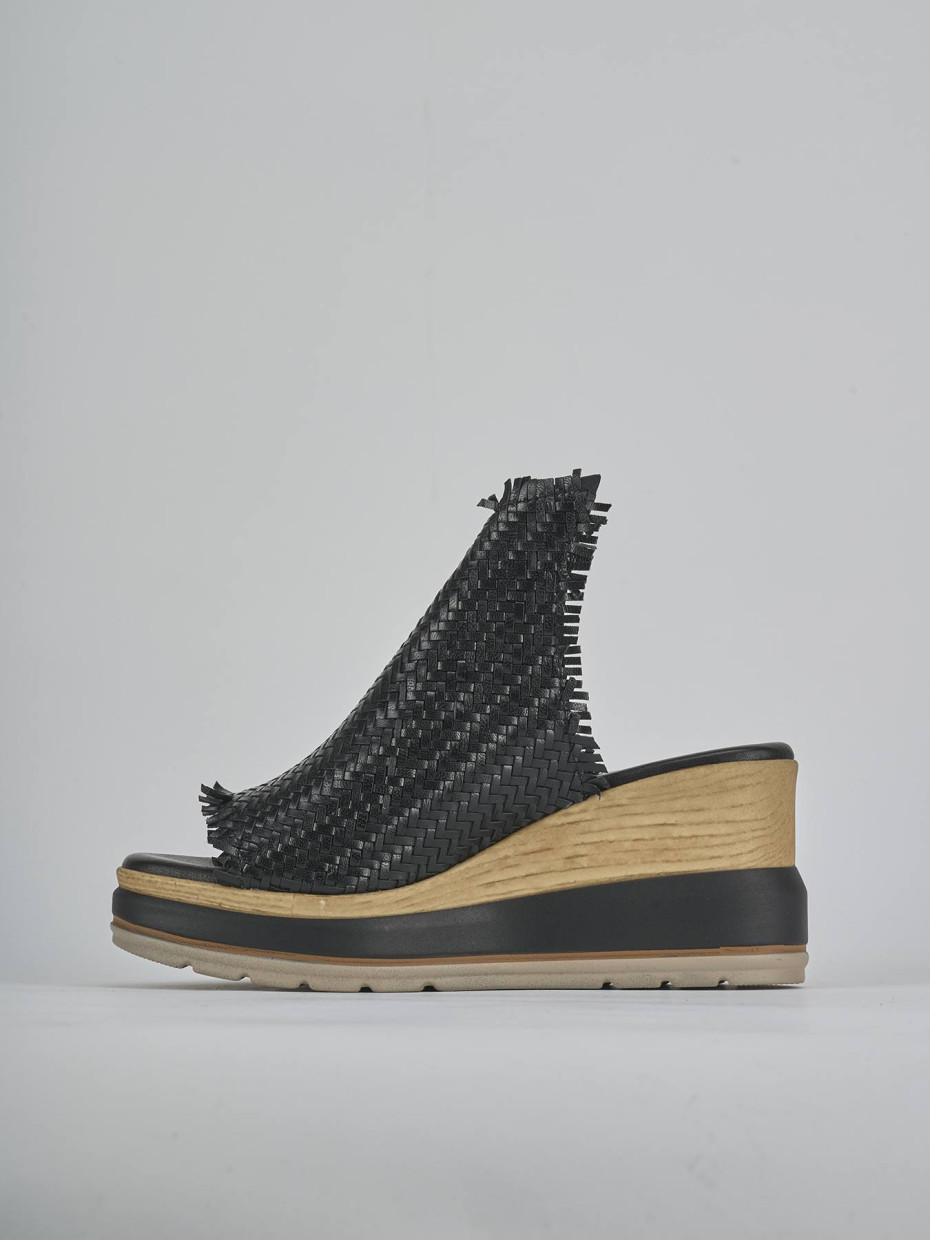 Ciabatte tacco 8cm pelle nero