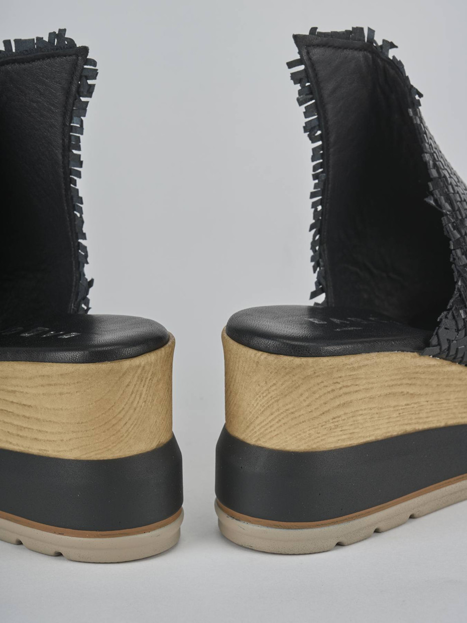Ciabatte tacco 8cm pelle nero