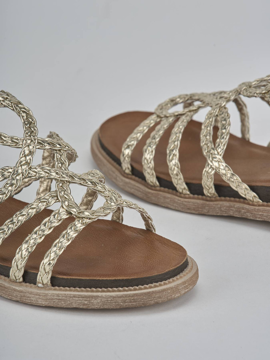 Sandali tacco 2cm pelle oro