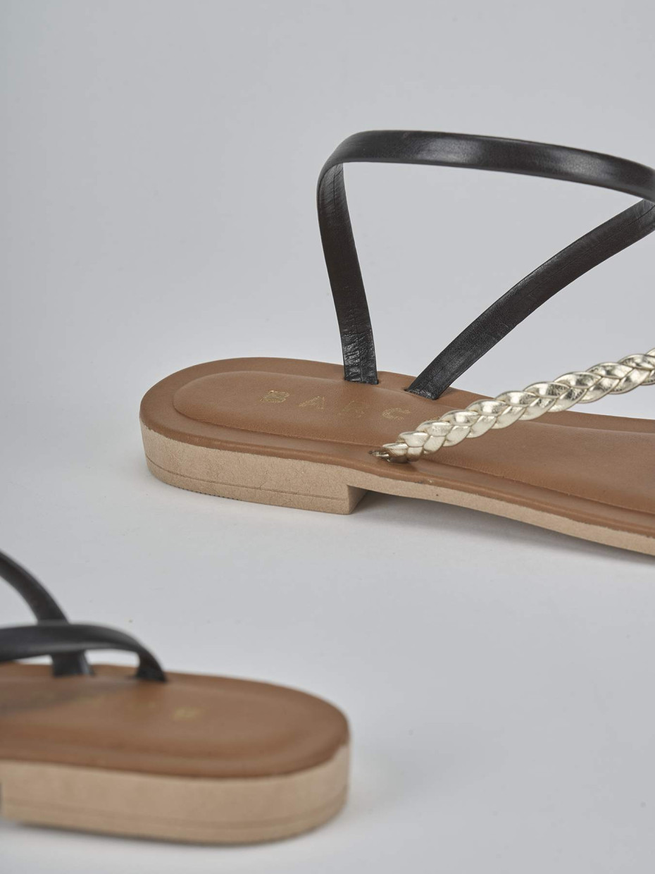 Sandali tacco 1cm pelle multicolor