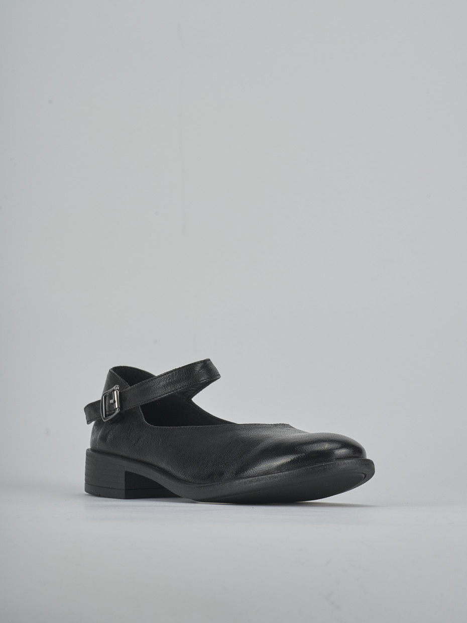 Ballerine tacco 2cm pelle nero