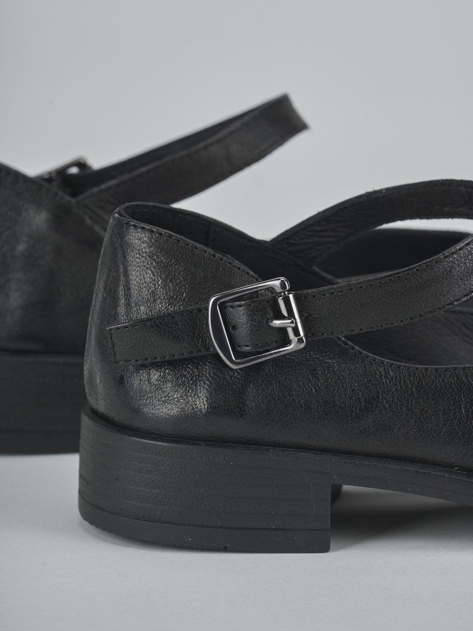 Ballerine tacco 2cm pelle nero