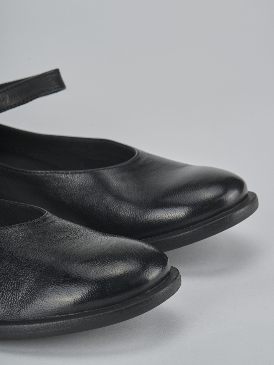 Ballerine tacco 2cm pelle nero