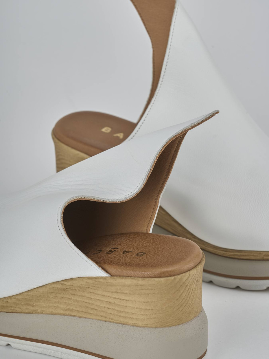 Ciabatte tacco 10cm pelle bianco
