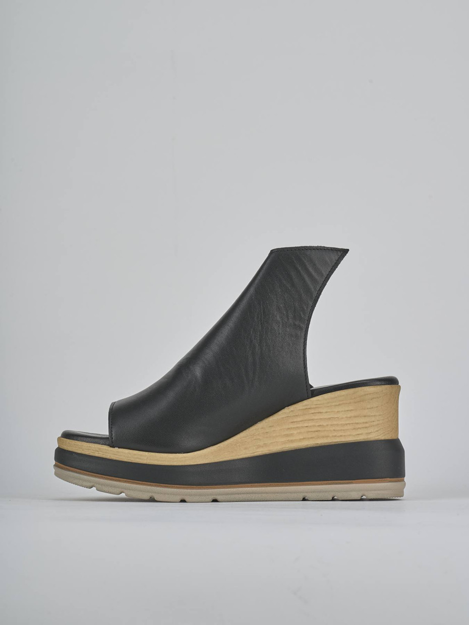 Ciabatte tacco 10cm pelle nero