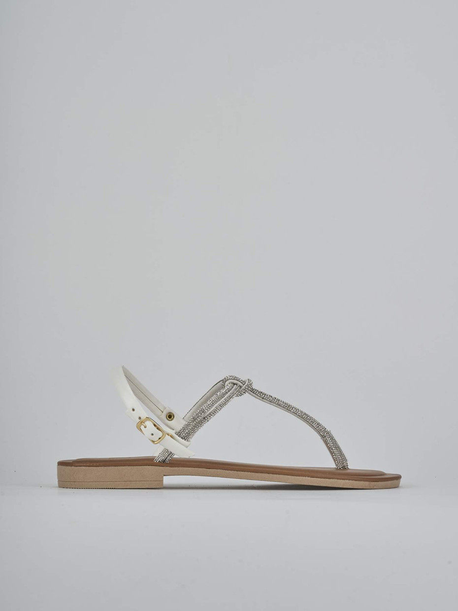 Sandalo infradito tacco 1 cm argento pelle