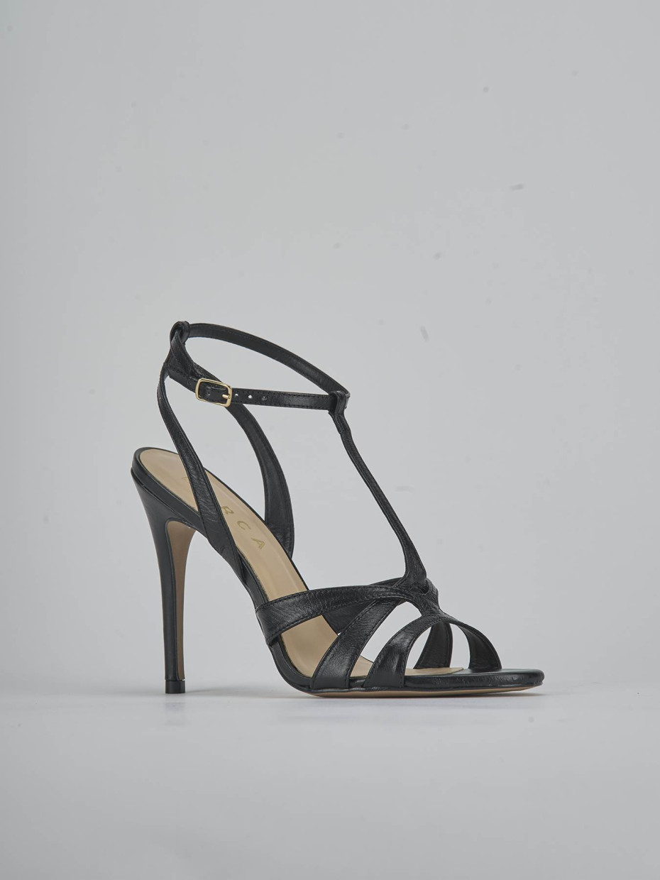 Sandali tacco 10cm pelle nero