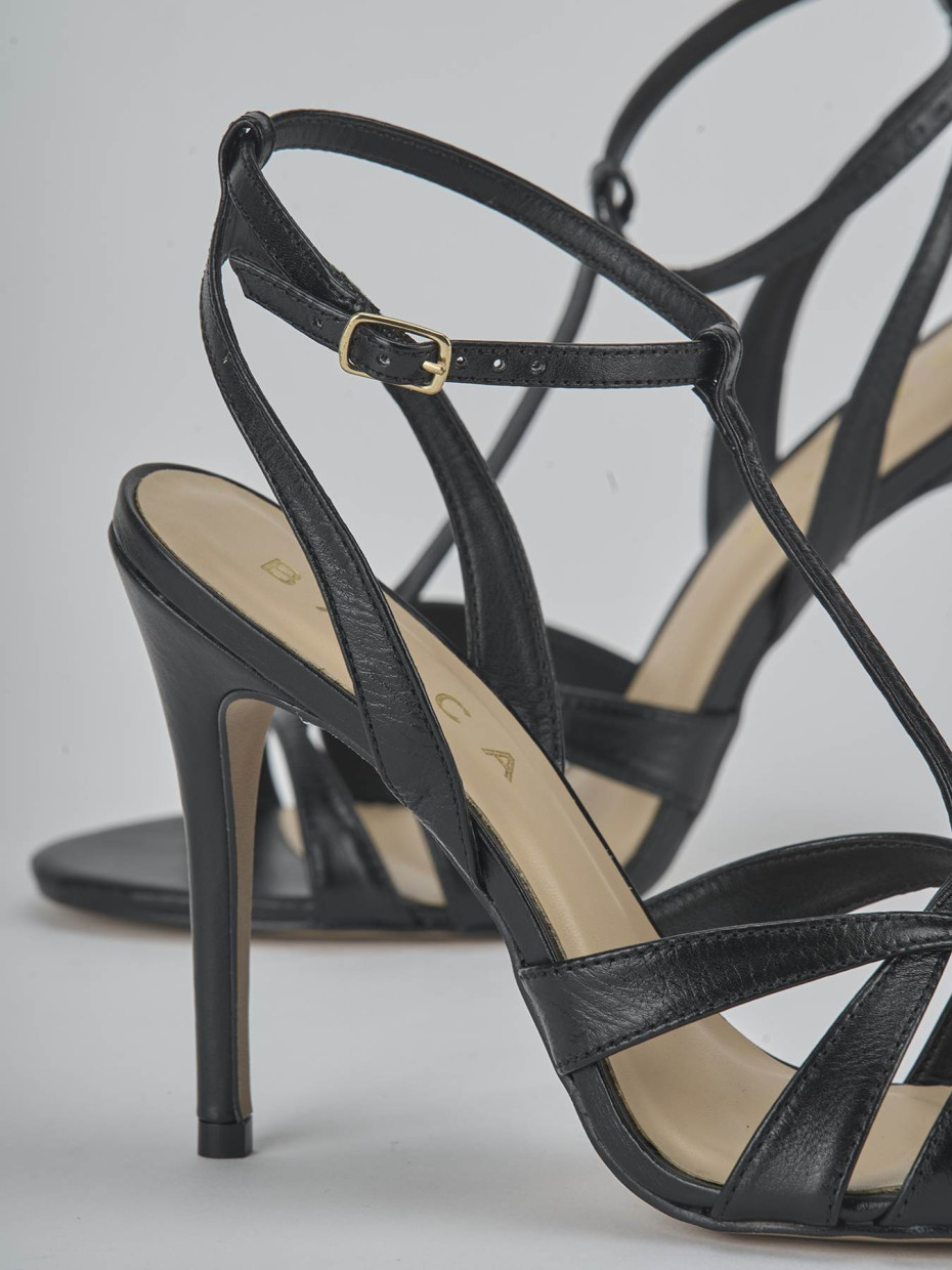 Sandali tacco 10cm pelle nero