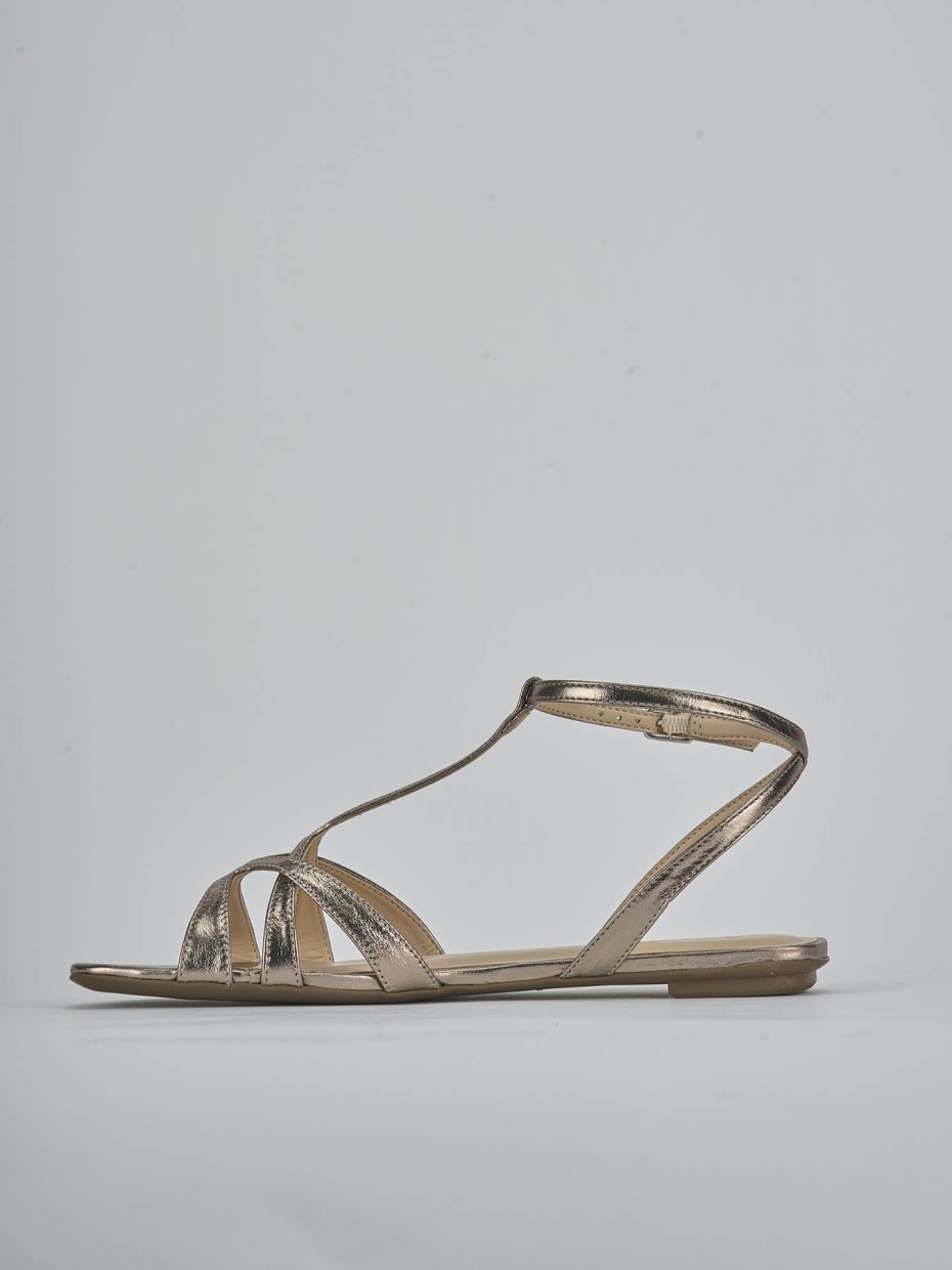 Sandali tacco 1cm laminato argento
