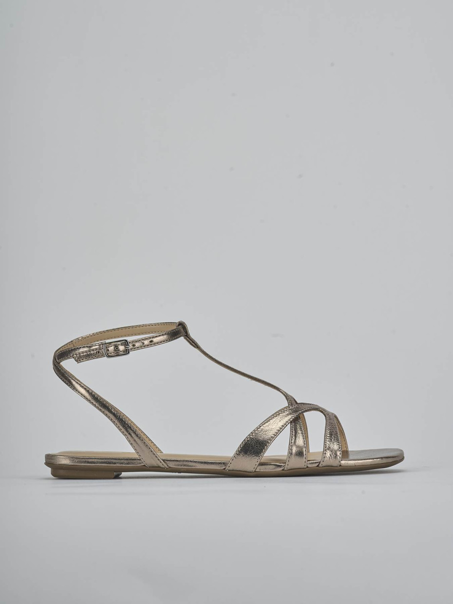 Sandali tacco 1cm laminato argento