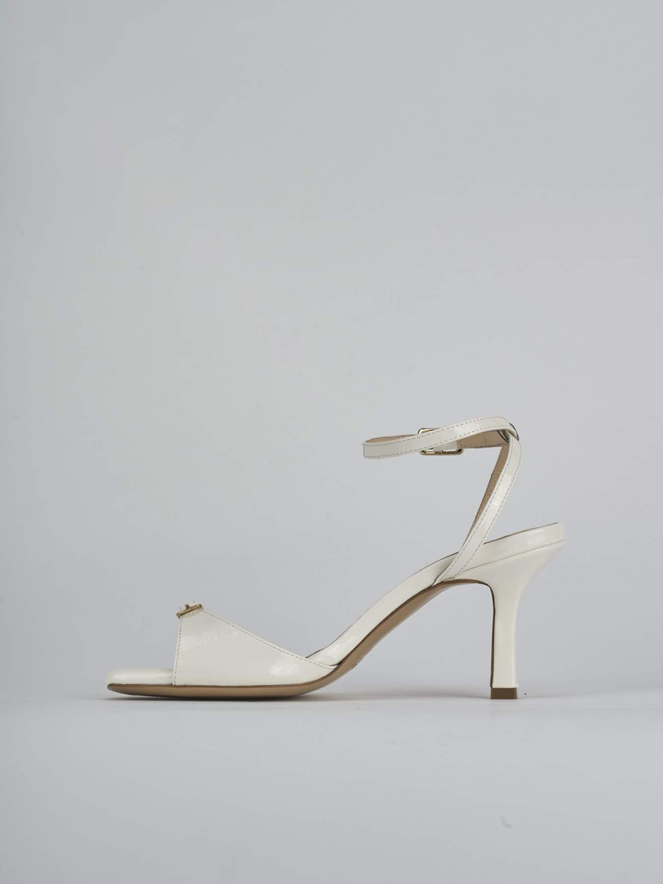 Sandali tacco 7cm vernice bianco